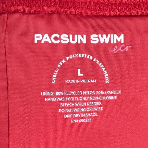 Pacsun Swim Eco Large NWT Red Swimming Bottom - Picture 5 of 6